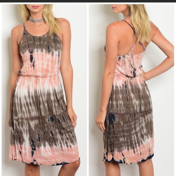Dresses & Skirts - Boutique Boho Tie Dye Dress NWT